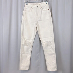 American Eagle Outfitters NWT Mom Jean Natural White Stretch‎ Size 0/25W